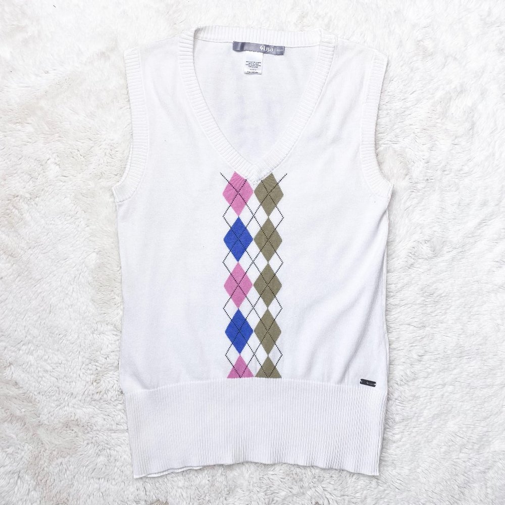LIJA Argyle Knit V-Neck Golf Vest | Medium